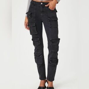 Forever 21: High-Rise Cargo Jeans